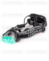 Linterna frontal LED luz verde